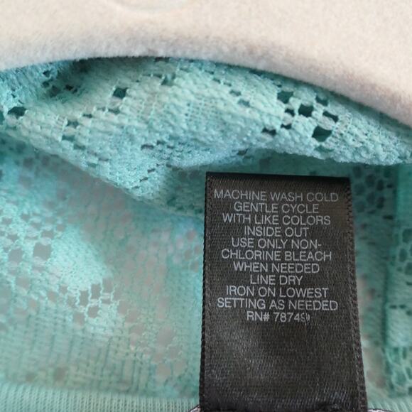 Wet Seal Sheer Blouse Womens Large Green Dolman Sleeves Lightweight Beachy - Picture 11 of 11